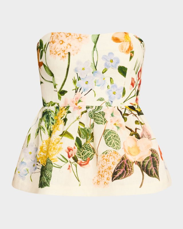 Tilda Strapless Floral Peplum Top